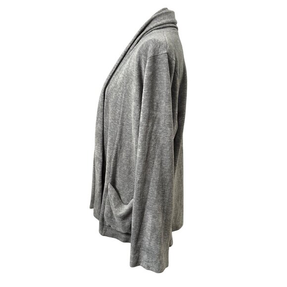 Gray Open Front Cardigan Sweater With Pockets Comfortable Loungewear Womens L - Picture 2 of 9
